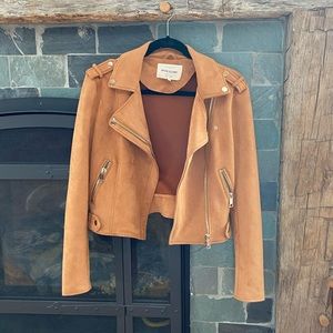 NWOT: Faux Suede Biker Jacket